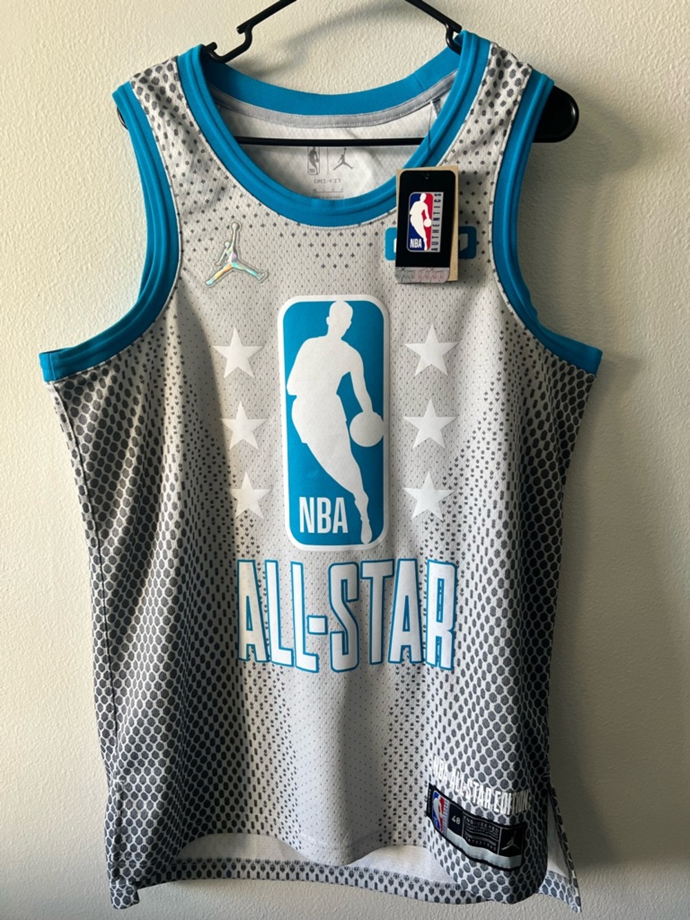 Jordan Gray and Teal All-Star Steph Curry Basketball Jersey